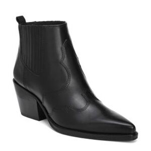 Sam Edelman Winona Western Leather Chelsea Boots Booties Black Size 9